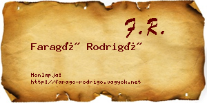 Faragó Rodrigó névjegykártya